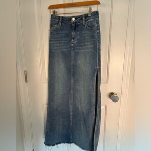 Alice + Olivia Marissa Denim Midi Skirt Size 24 (0)